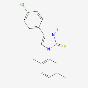 molecular formula C17H15ClN2S B2928791 4-(4-氯苯基)-1-(2,5-二甲苯基)-1H-咪唑-2-硫醇 CAS No. 302938-49-4