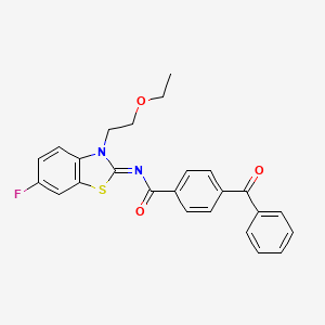 molecular formula C25H21FN2O3S B2928795 (Z)-4-苯甲酰基-N-(3-(2-乙氧基乙基)-6-氟苯并[d]噻唑-2(3H)-亚甲基)苯甲酰胺 CAS No. 1005955-66-7