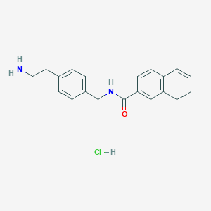 molecular formula C20H23ClN2O B2928796 N-[[4-(2-Aminoethyl)phenyl]methyl]-7,8-dihydronaphthalene-2-carboxamide;hydrochloride CAS No. 2418662-70-9