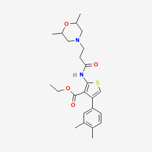 Ethyl 2-(3-(2,6-dimethylmorpholino)propanamido)-4-(3,4-dimethylphenyl)thiophene-3-carboxylate