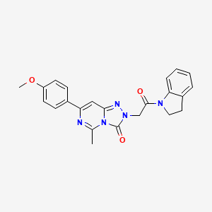 molecular formula C23H21N5O3 B2928810 2-(2-(indolin-1-yl)-2-oxoethyl)-7-(4-methoxyphenyl)-5-methyl-[1,2,4]triazolo[4,3-c]pyrimidin-3(2H)-one CAS No. 1251697-49-0