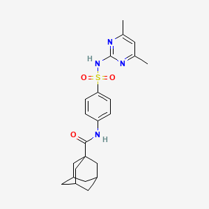 molecular formula C23H28N4O3S B2928830 N-{4-[(4,6-二甲基嘧啶-2-基)磺酰胺基]苯基}金刚烷-1-甲酰胺 CAS No. 299419-15-1