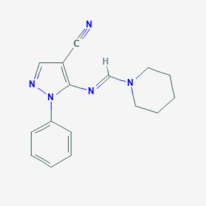 molecular formula C16H17N5 B292884 1-phenyl-5-[(1-piperidinylmethylene)amino]-1H-pyrazole-4-carbonitrile 