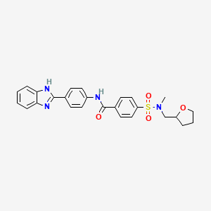 molecular formula C26H26N4O4S B2928840 N-(4-(1H-benzo[d]imidazol-2-yl)phenyl)-4-(N-methyl-N-((tetrahydrofuran-2-yl)methyl)sulfamoyl)benzamide CAS No. 868676-43-1