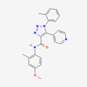 molecular formula C23H21N5O2 B2928844 N-(4-甲氧基-2-甲苯基)-1-(2-甲苯基)-5-吡啶-4-基-1H-1,2,3-三唑-4-甲酰胺 CAS No. 1396636-99-9