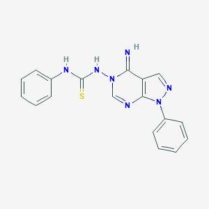 molecular formula C18H15N7S B292885 N-(4-imino-1-phenyl-1,4-dihydro-5H-pyrazolo[3,4-d]pyrimidin-5-yl)-N'-phenylthiourea 