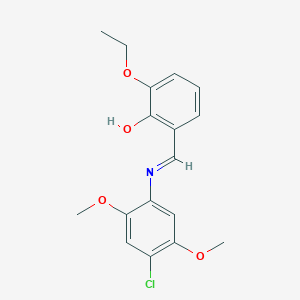 molecular formula C17H18ClNO4 B2928858 2-{(E)-[(4-chloro-2,5-dimethoxyphenyl)imino]methyl}-6-ethoxyphenol CAS No. 1232821-28-1