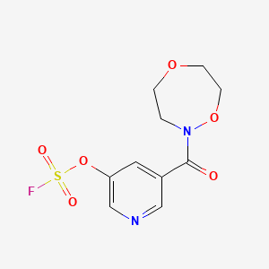 molecular formula C10H11FN2O6S B2928864 2-(5-Fluorosulfonyloxypyridine-3-carbonyl)-1,5,2-dioxazepane CAS No. 2418644-18-3