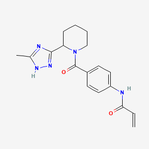 B2928883 N-[4-[2-(5-Methyl-1H-1,2,4-triazol-3-yl)piperidine-1-carbonyl]phenyl]prop-2-enamide CAS No. 2361697-24-5