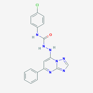 molecular formula C18H14ClN7O B292889 N-(4-chlorophenyl)-2-(5-phenyl[1,2,4]triazolo[1,5-a]pyrimidin-7-yl)hydrazinecarboxamide 