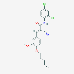 molecular formula C22H22Cl2N2O3 B2928890 (E)-2-cyano-N-(2,4-dichlorophenyl)-3-(3-methoxy-4-pentoxyphenyl)prop-2-enamide CAS No. 380423-69-8