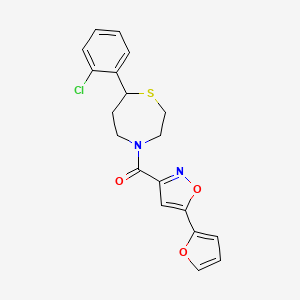 molecular formula C19H17ClN2O3S B2928901 (7-(2-氯苯基)-1,4-噻吩环-4-基)(5-(呋喃-2-基)异恶唑-3-基)甲酮 CAS No. 1797573-18-2