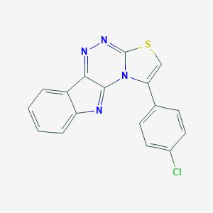molecular formula C17H9ClN4S B292891 1-(4-Chlorophenyl)[1,3]thiazolo[2',3':3,4][1,2,4]triazino[5,6-b]indole 