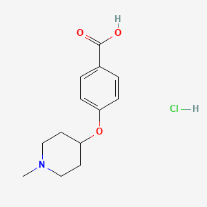 molecular formula C13H18ClNO3 B2928920 4-(1-Methyl-piperidin-4-yloxy)-benzoic acid,hydro-chloride CAS No. 718632-61-2