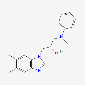 molecular formula C19H23N3O B2928950 1-(5,6-二甲基-1H-苯并咪唑-1-基)-3-[甲基(苯基)氨基]丙烷-2-醇 CAS No. 1393592-52-3