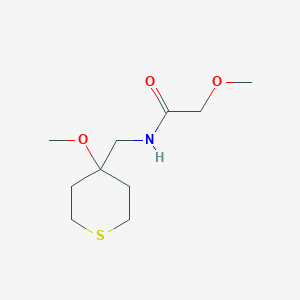 molecular formula C10H19NO3S B2928954 2-甲氧基-N-((4-甲氧基四氢-2H-硫代吡喃-4-基)甲基)乙酰胺 CAS No. 2034332-42-6