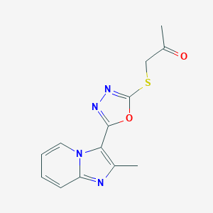 molecular formula C13H12N4O2S B292896 1-{[5-(2-Methylimidazo[1,2-a]pyridin-3-yl)-1,3,4-oxadiazol-2-yl]thio}acetone 