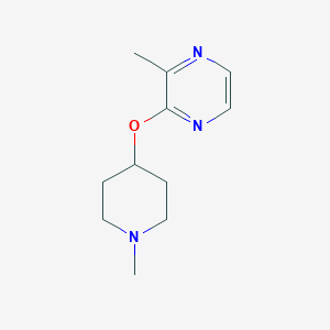 molecular formula C11H17N3O B2928967 2-甲基-3-[(1-甲基哌啶-4-基)氧基]吡嗪 CAS No. 2196211-69-3