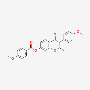 molecular formula C25H20O6 B2928969 3-(4-methoxyphenyl)-2-methyl-4-oxo-4H-chromen-7-yl 4-methoxybenzoate CAS No. 610753-17-8