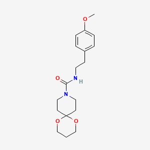 molecular formula C18H26N2O4 B2928984 N-(4-methoxyphenethyl)-1,5-dioxa-9-azaspiro[5.5]undecane-9-carboxamide CAS No. 1351658-55-3