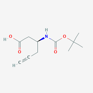 molecular formula C11H17NO4 B2928991 Boc-(S)-3-Amino-5-hexynoic acid CAS No. 125988-01-4; 270596-47-9