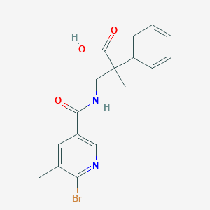 3-[(6-Bromo-5-methylpyridine-3-carbonyl)amino]-2-methyl-2-phenylpropanoic acid