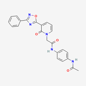 molecular formula C23H19N5O4 B2928999 N-[4-(acetylamino)phenyl]-2-[2-oxo-3-(3-phenyl-1,2,4-oxadiazol-5-yl)pyridin-1(2H)-yl]acetamide CAS No. 1105201-06-6