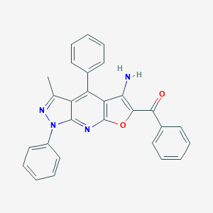 (5-amino-3-methyl-1,4-diphenyl-1H-furo[2,3-b]pyrazolo[4,3-e]pyridin-6-yl)(phenyl)methanone