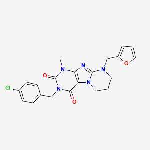3-(4-chlorobenzyl)-9-(furan-2-ylmethyl)-1-methyl-6,7,8,9-tetrahydropyrimido[2,1-f]purine-2,4(1H,3H)-dione