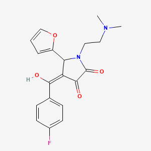 molecular formula C19H19FN2O4 B2929012 1-(2-(二甲氨基)乙基)-4-(4-氟苯甲酰)-5-(呋喃-2-基)-3-羟基-1H-吡咯-2(5H)-酮 CAS No. 380880-06-8