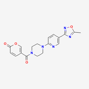 5-(4-(5-(5-methyl-1,2,4-oxadiazol-3-yl)pyridin-2-yl)piperazine-1-carbonyl)-2H-pyran-2-one