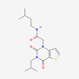molecular formula C17H25N3O3S B2929016 N-(3-甲基丁基)-2-[3-(2-甲基丙基)-2,4-二氧代-3,4-二氢噻吩并[3,2-d]嘧啶-1(2H)-基]乙酰胺 CAS No. 1260938-78-0