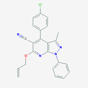 molecular formula C23H17ClN4O B292902 6-(allyloxy)-4-(4-chlorophenyl)-3-methyl-1-phenyl-1H-pyrazolo[3,4-b]pyridine-5-carbonitrile 