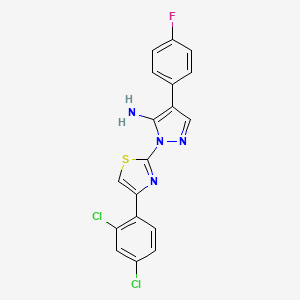1-[4-(2,4-dichlorophenyl)-1,3-thiazol-2-yl]-4-(4-fluorophenyl)-1H-pyrazol-5-amine