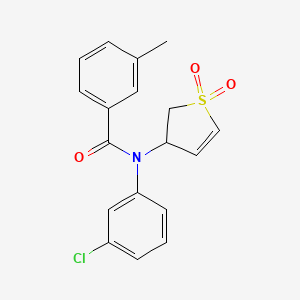 molecular formula C18H16ClNO3S B2929022 N-(3-chlorophenyl)-N-(1,1-dioxido-2,3-dihydrothiophen-3-yl)-3-methylbenzamide CAS No. 863007-62-9