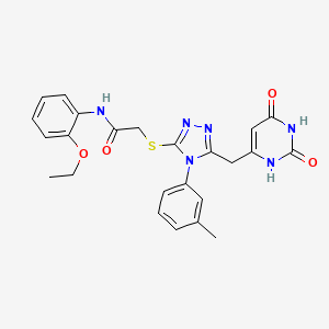molecular formula C24H24N6O4S B2929028 2-[[5-[(2,4-二氧代-1H-嘧啶-6-基)甲基]-4-(3-甲基苯基)-1,2,4-三唑-3-基]硫代]-N-(2-乙氧基苯基)乙酰胺 CAS No. 852047-64-4