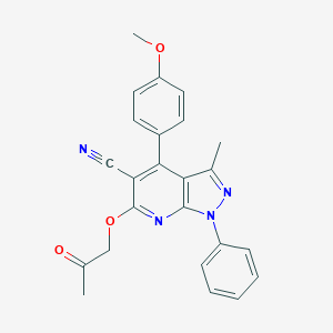 4-(4-methoxyphenyl)-3-methyl-6-(2-oxopropoxy)-1-phenyl-1H-pyrazolo[3,4-b]pyridine-5-carbonitrile
