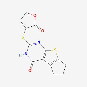 2-((2-oxotetrahydrofuran-3-yl)thio)-6,7-dihydro-3H-cyclopenta[4,5]thieno[2,3-d]pyrimidin-4(5H)-one