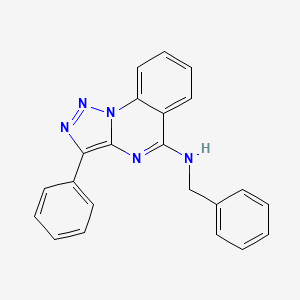molecular formula C22H17N5 B2929045 N-苄基-3-苯基[1,2,3]三唑并[1,5-a]喹唑啉-5-胺 CAS No. 866345-44-0