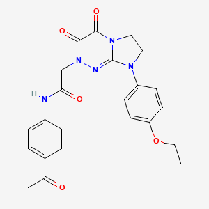 molecular formula C23H23N5O5 B2929056 N-(4-乙酰苯基)-2-(8-(4-乙氧基苯基)-3,4-二氧代-3,4,7,8-四氢咪唑并[2,1-c][1,2,4]三嗪-2(6H)-基)乙酰胺 CAS No. 941996-33-4