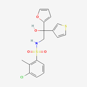 molecular formula C17H16ClNO4S2 B2929058 3-chloro-N-(2-(furan-2-yl)-2-hydroxy-2-(thiophen-3-yl)ethyl)-2-methylbenzenesulfonamide CAS No. 2034397-50-5