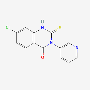 molecular formula C13H8ClN3OS B2929062 7-氯-3-吡啶-3-基-2-亚磺基-1H-喹唑啉-4-酮 CAS No. 422526-54-3