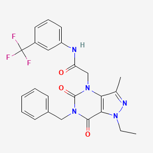 2-(6-benzyl-1-ethyl-3-methyl-5,7-dioxo-1,5,6,7-tetrahydro-4H-pyrazolo[4,3-d]pyrimidin-4-yl)-N-[3-(trifluoromethyl)phenyl]acetamide
