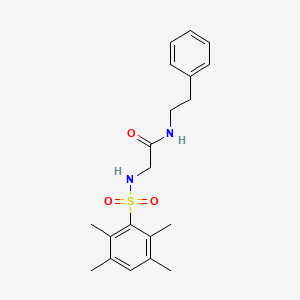 molecular formula C20H26N2O3S B2929064 N-苯乙基-2-(2,3,5,6-四甲基苯磺酰胺)乙酰胺 CAS No. 690246-08-3