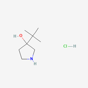 molecular formula C8H18ClNO B2929070 3-叔丁基吡咯烷-3-醇盐酸盐 CAS No. 869976-51-2