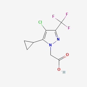 molecular formula C9H8ClF3N2O2 B2929072 [4-氯-5-环丙基-3-(三氟甲基)-1H-吡唑-1-基]乙酸 CAS No. 1006447-79-5