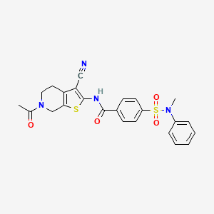 N-(6-acetyl-3-cyano-4,5,6,7-tetrahydrothieno[2,3-c]pyridin-2-yl)-4-(N-methyl-N-phenylsulfamoyl)benzamide