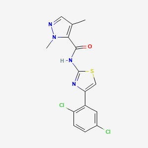 N-(4-(2,5-dichlorophenyl)thiazol-2-yl)-1,4-dimethyl-1H-pyrazole-5-carboxamide