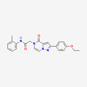 molecular formula C23H22N4O3 B2929082 2-(2-(4-ethoxyphenyl)-4-oxopyrazolo[1,5-a]pyrazin-5(4H)-yl)-N-(o-tolyl)acetamide CAS No. 941981-15-3