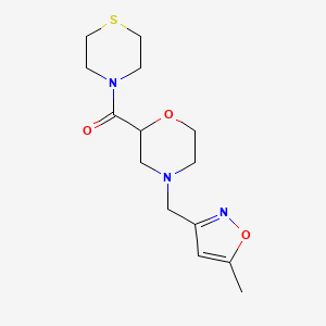 [4-[(5-Methyl-1,2-oxazol-3-yl)methyl]morpholin-2-yl]-thiomorpholin-4-ylmethanone